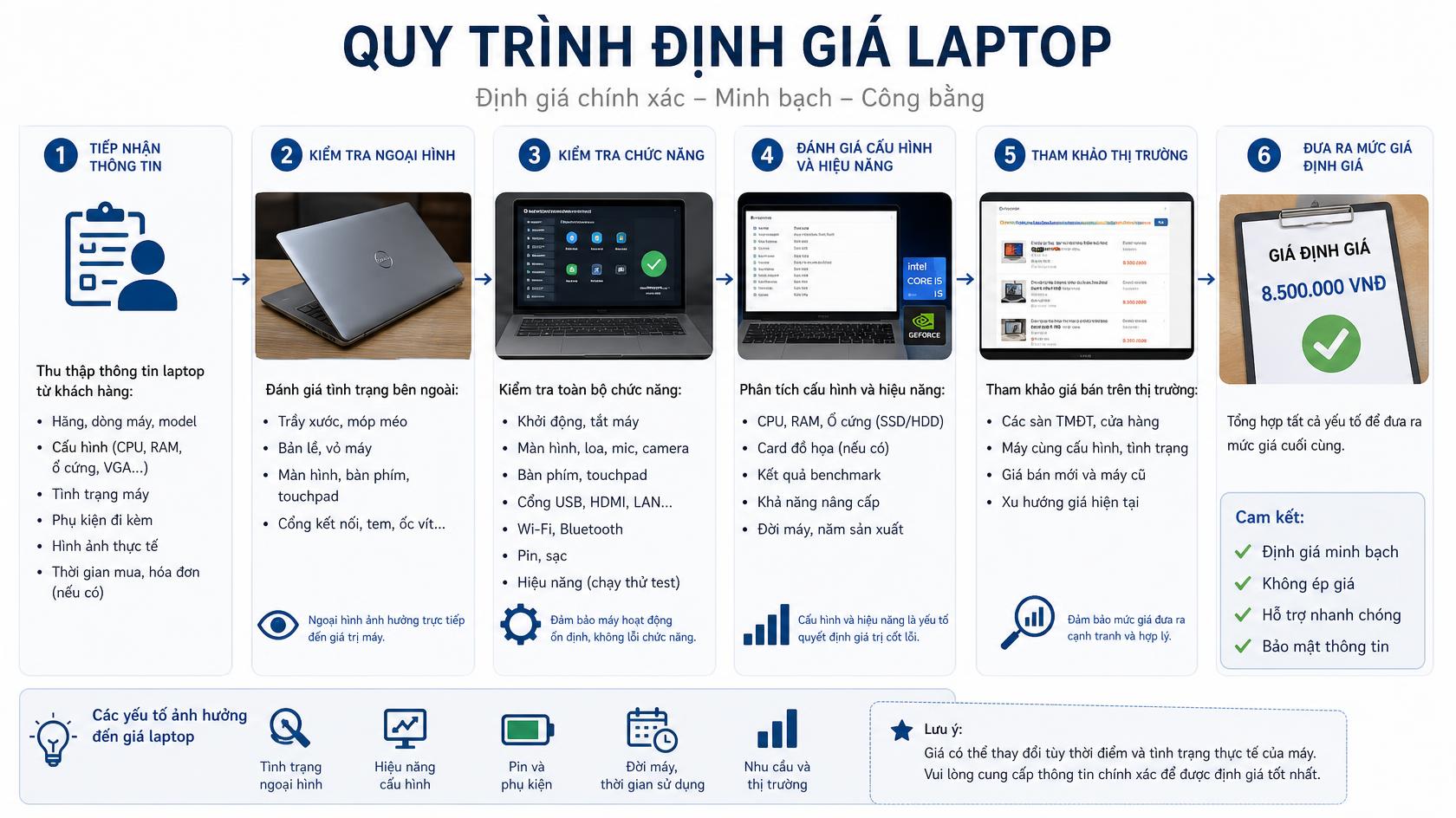 Định giá laptop cũ tại Hưng Mỹ, Cà Mau
