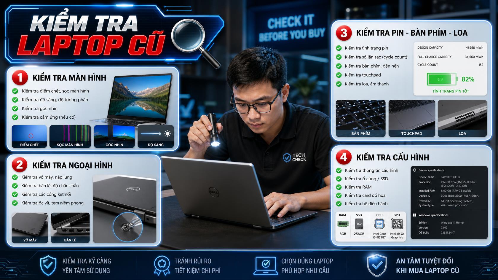 Kiểm tra laptop cũ tại An Ninh, Cần Thơ