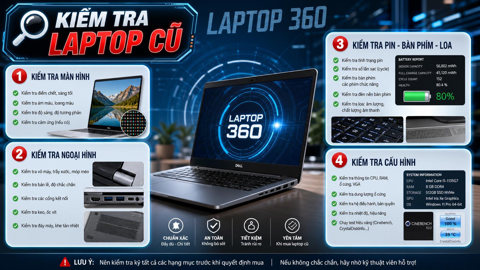 Kiểm tra laptop cũ tại Bảo Đài, Bắc Ninh