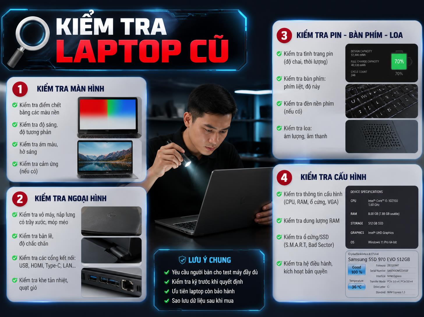 Kiểm tra laptop cũ tại Hỏa Lựu, Cần Thơ
