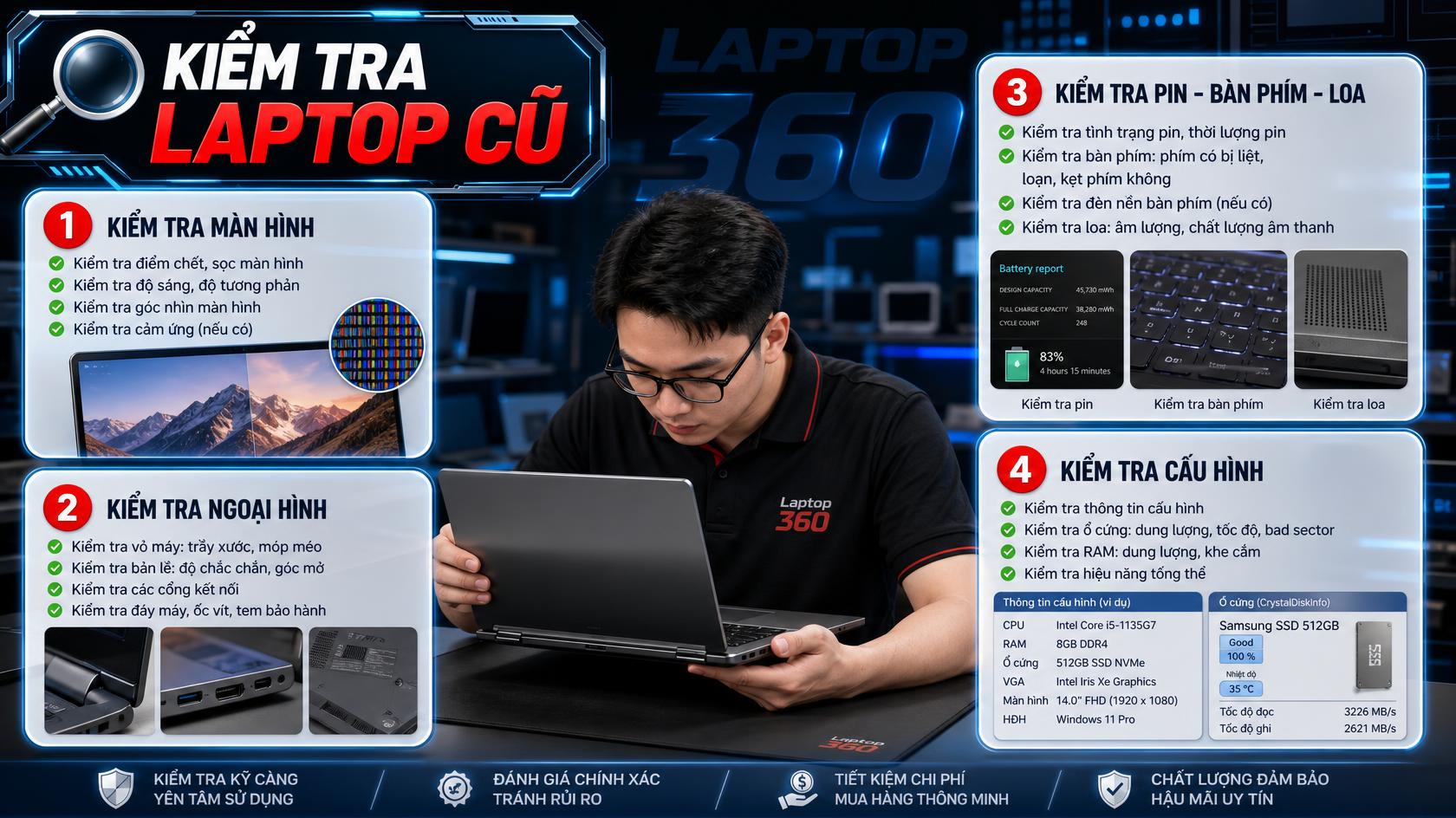 Kiểm tra laptop cũ tại Phú Hòa, An Giang